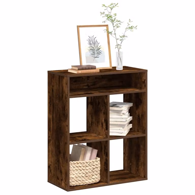 Libreria moderna vidaXL in legno marrone con pannello posteriore L: 66 cm, P: 31 cm, H: 80 cm