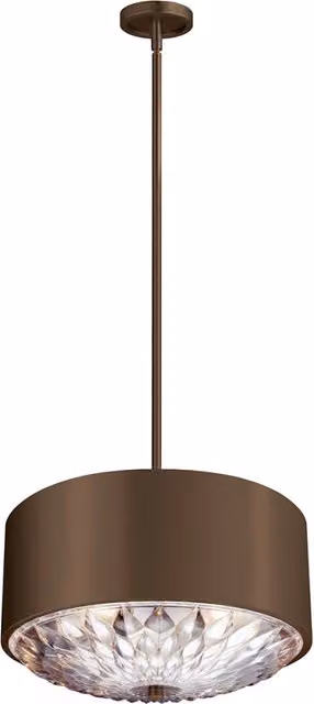 Sospensione Botanic Feiss ottone anticato 4xE27 cristalli Ø49,6cm