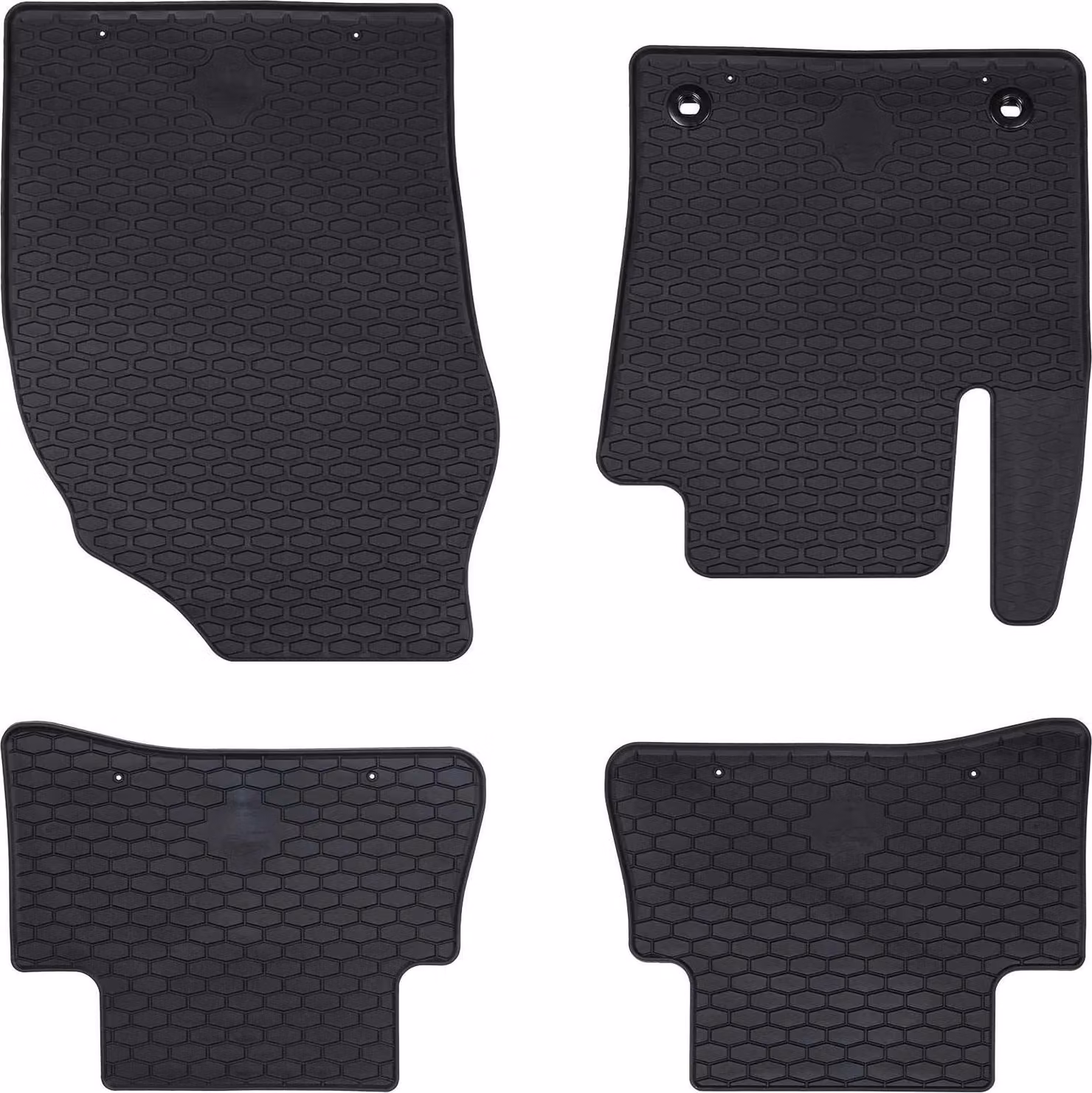 Tappetino per Auto 4 pcs Nero Gomma