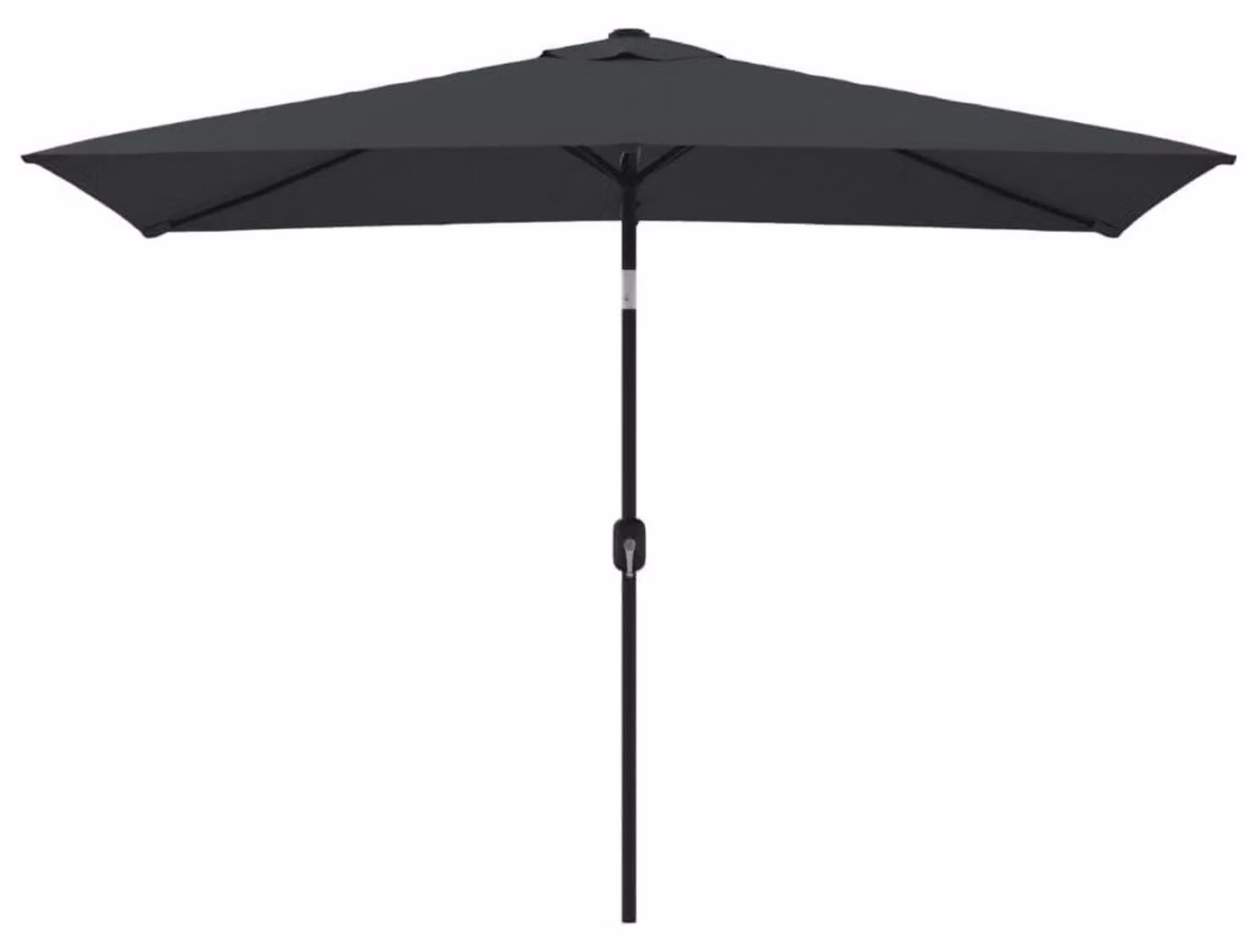 Ombrellone rettangolare, dimensioni 300x200 cm, colore antracite, con protezione UV, idrorepellente, manovella, funzione basculante, palo in acciaio, tessuto in poliestere