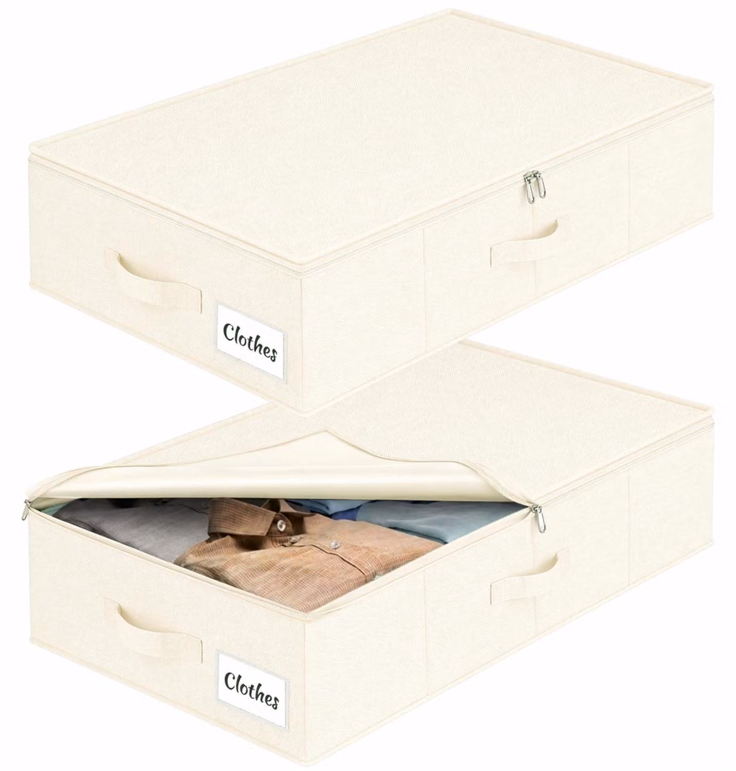Solidchoice - 2 contenitori portaoggetti sotto il letto, con coperchio, dimensioni 76 x 40 x 17 cm