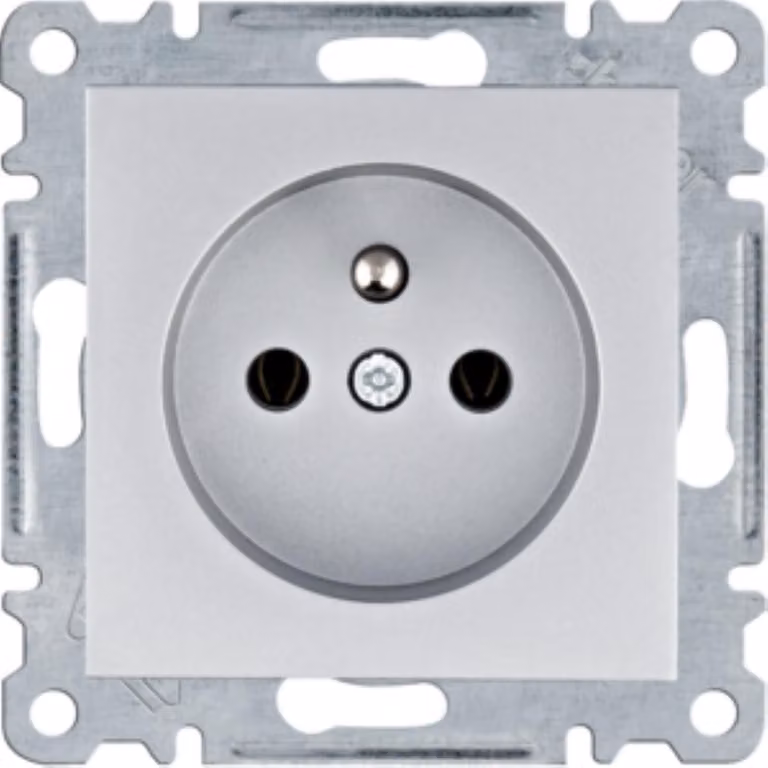 Presa con contatto di protezione HAGER lumina 16A 250VAC argento WL1022