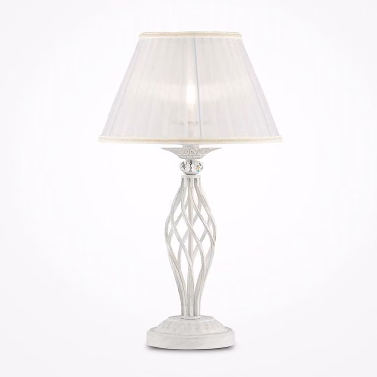 Casa Padrino Lampada da tavolo in stile liberty bianco antico / bianco h. 56 cm - Illuminazione barocca e liberty