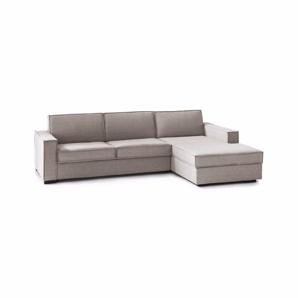Divano Letto Afar di Talamo Italia con Penisola Sfoderabile, Grigio, L/P/H: 260 x 95 x 90 cm – 2