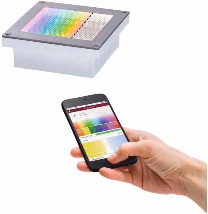 Paulmann Zigbee luce esterna da incasso a pavimento Brick IP67 RGBW metallo 80lm 230V