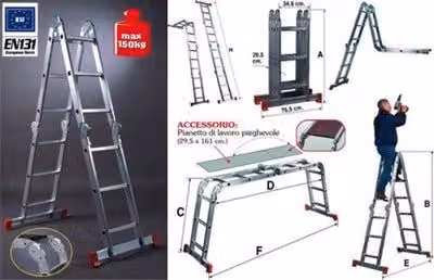 SCALA TRABATTELLO MULTIPOSIZIONE FACAL HOBBY 6 ALLUMINIO