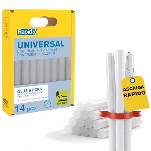 Rapid 14 Stick Colla Universale Ø12x94, Trasparente, Senza Solventi