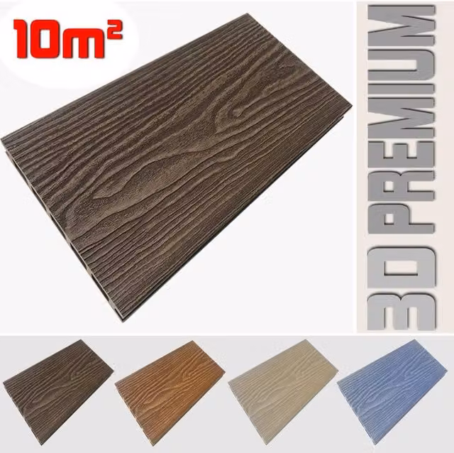 Listone WPC 3D LISTONIWPC per pavimentazione decking colore Chocolate effetto legno, L: 14,6 cm, L: 220 cm, H: 2,5 cm, copre 10m² – 1