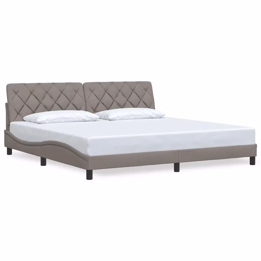 vidaXL Giroletto senza Materasso in Tessuto Tortora L/P/H: 200 x 200 x 74,5 cm – 2