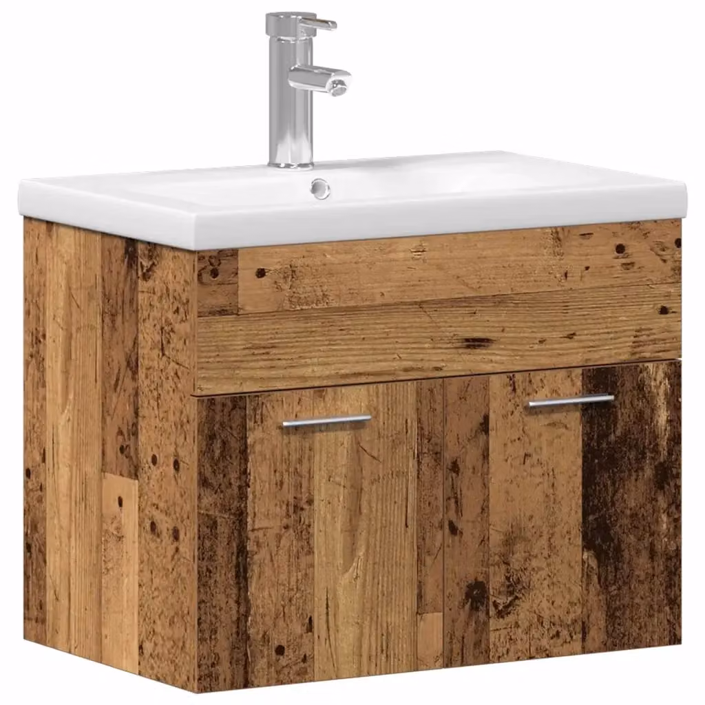Mobile da bagno sospeso vidaXL in legno e metallo marrone L: 60 cm, P: 38,5 cm, H: 46 cm – 2