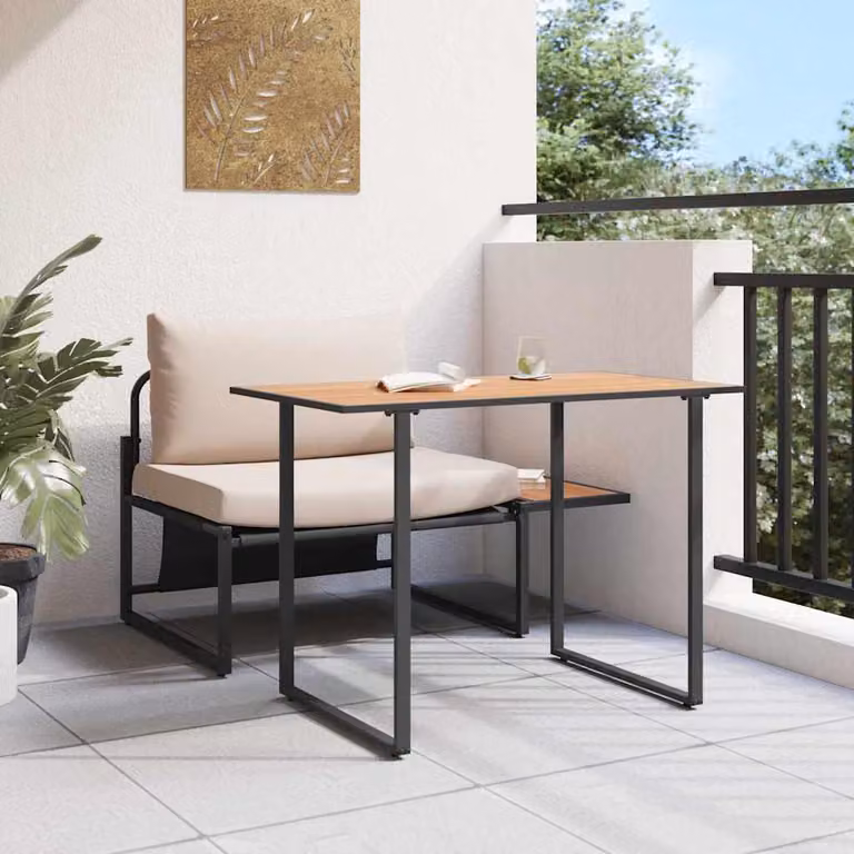 Maison Exclusive - Set da giardino in acciaio, 2 pezzi, color taupe