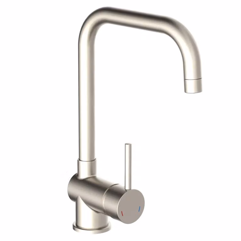 rubinetto da cucina eisl FUTURA, rubinetto da cucina a risparmio energetico, miscelatore da cucina orientabile a 360° in look acciaio inox