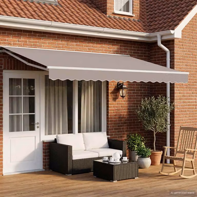 Tenda retrattile elettrica vidaXL in alluminio, Bianco, L: 450 cm x P: 350 cm