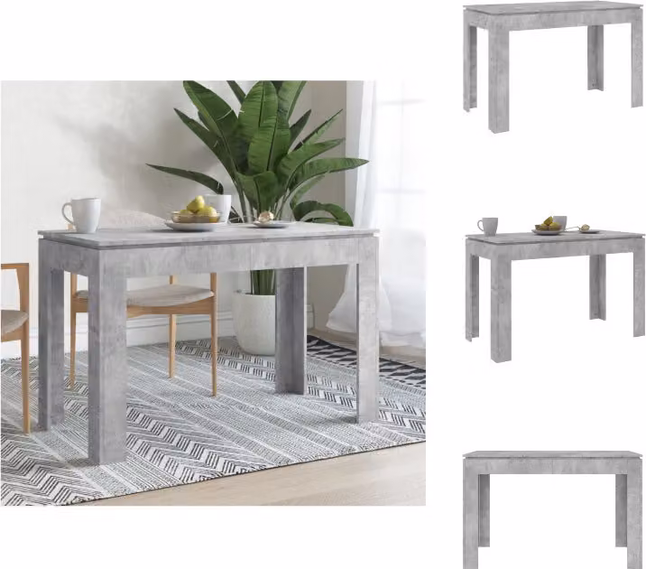 vidaXL Tavolo da pranzo grigio cemento 120x60x76 cm in legno - Tavoli da pranzo
