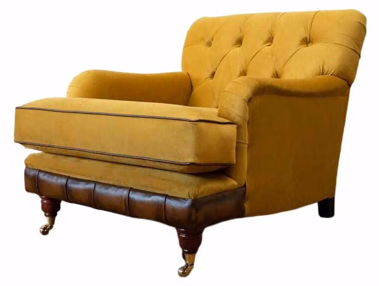 Sessel 1 Sitzer Sofas Stoff Wohnzimmer Textil Luxus Möbel Einsitzer Chesterfield