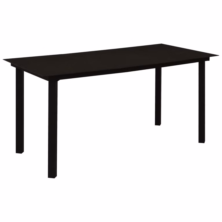 Maison Exclusive - Tavolo da esterno nero, 150x80x74 cm, acciaio e vetro
