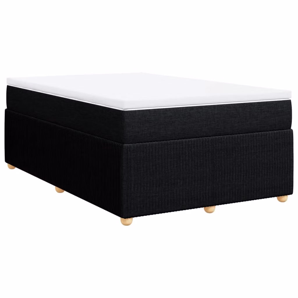 Giroletto a Molle con Materasso Nero 120x190 cm in Tessuto