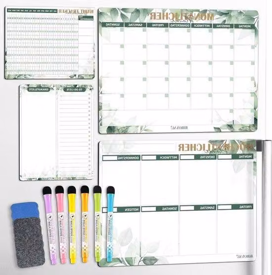 Agenda mensile magnetica verde