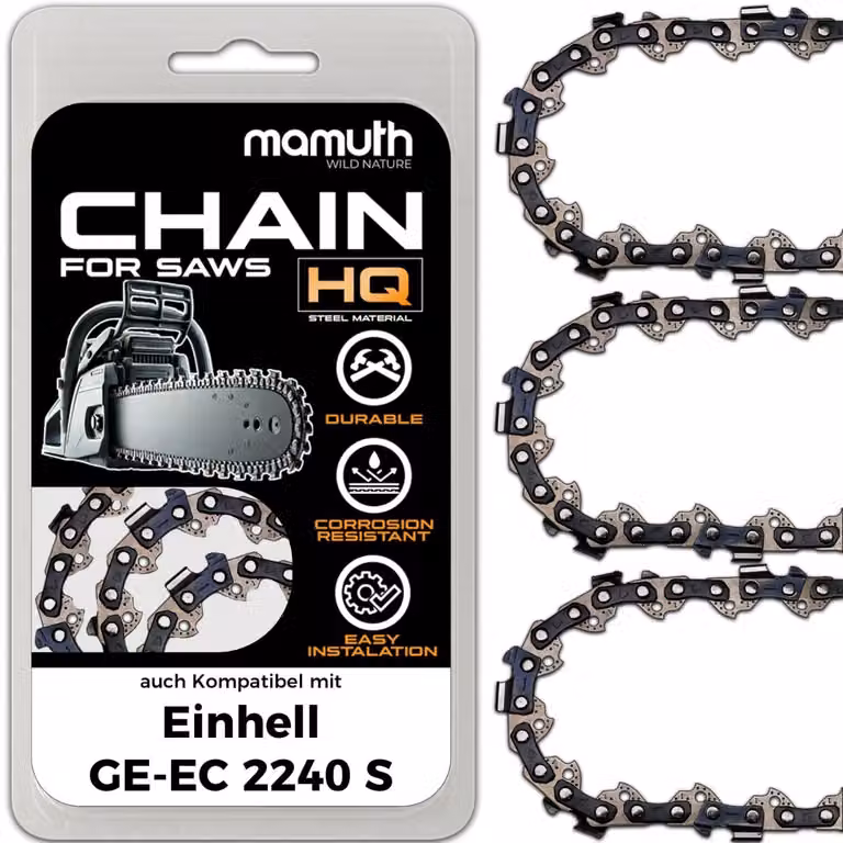 3 catene per motosega, lunghezza 40 cm, passo 1,3 mm, larghezza 3/8", modello 56 TG, compatibili con la motosega Einhell GE-EC 2240 S