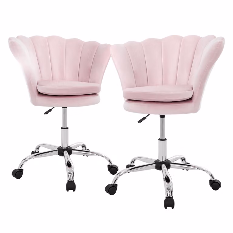 ML-Design set di 2 sedie da ufficio Sedia da scrivania girevole a 360° con schienale, sedia a guscio imbottita, 5 rotelle