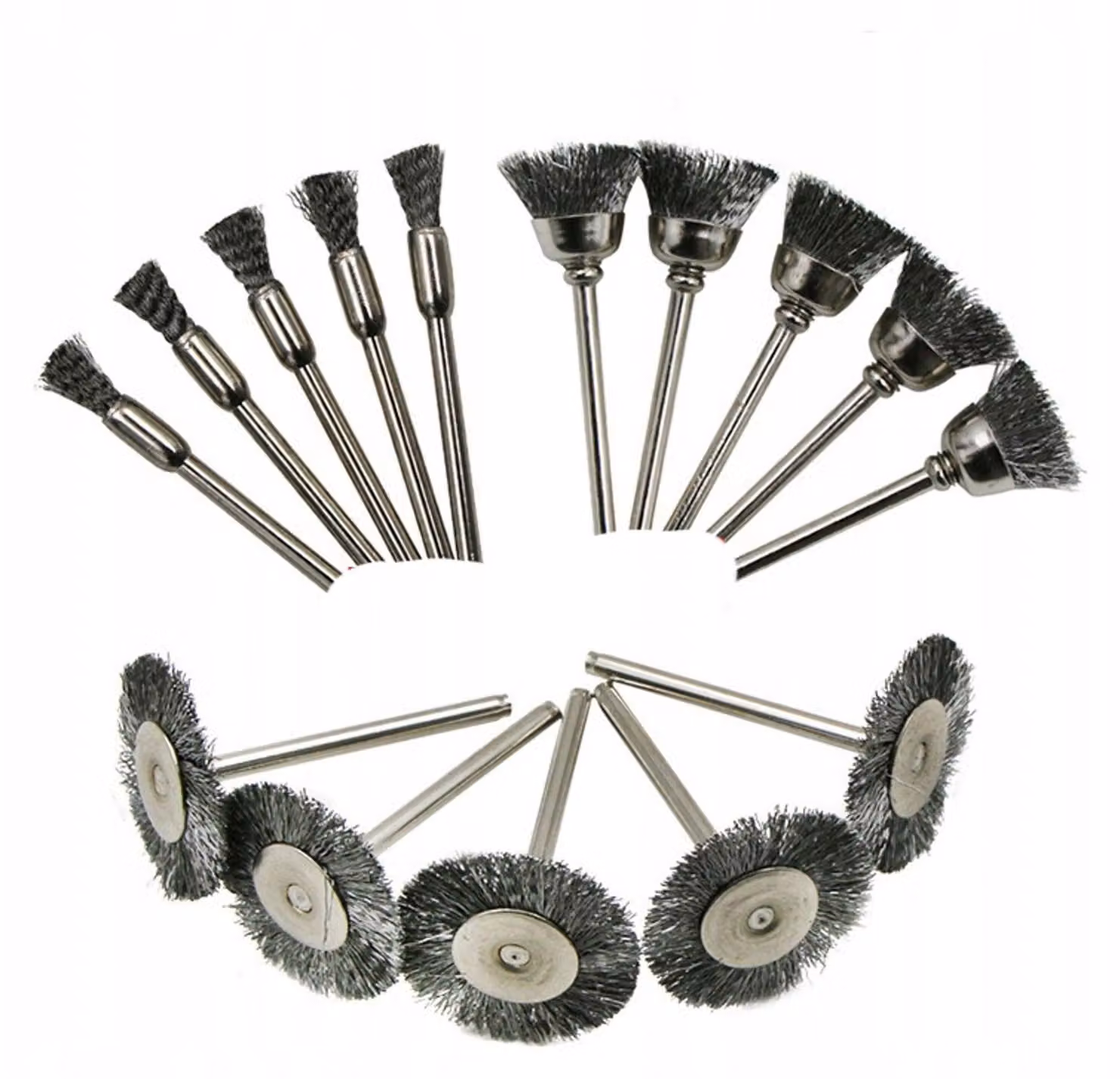 Rosfix Set di 15 Spazzole Metalliche – Per Trapano, 6/8/2 mm, Spazzole Metalliche | Ruggine, Vernice, Lucidatura, Pulizia, Officina