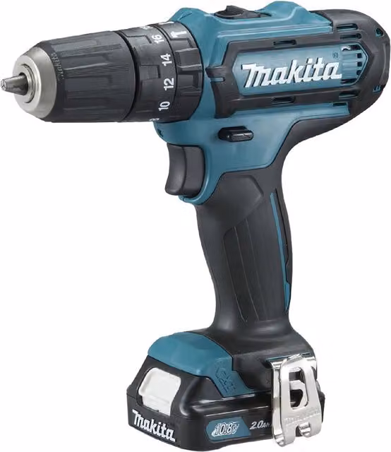 Trapano avvitatore a batteria con percussione Makita HP333DSAJ 12V colore nero con 2 batterie al litio da 2 Ah