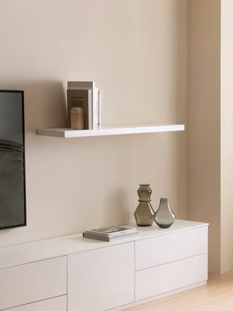 Mensola a muro moderna Unite bianca Kenay Home L: 160 cm