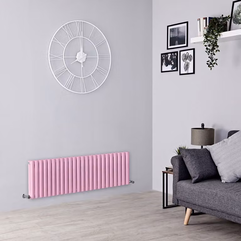 Radiatore di Design Orizzontale a Doppio Pannello HudsonReed Rosa Camellia L: 141,6 cm, H: 40 cm