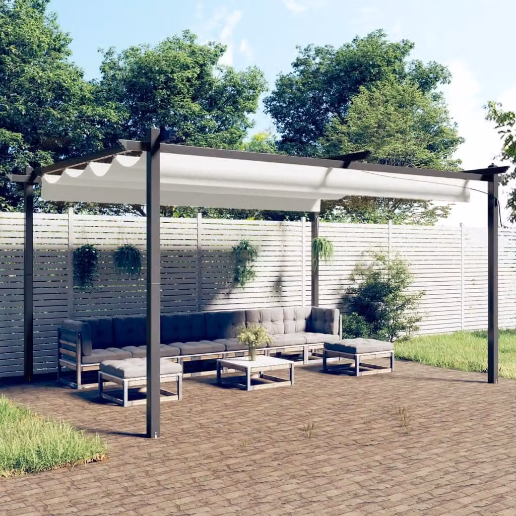 Il gazebo Living Store con tetto retrattile 4x3 m crema