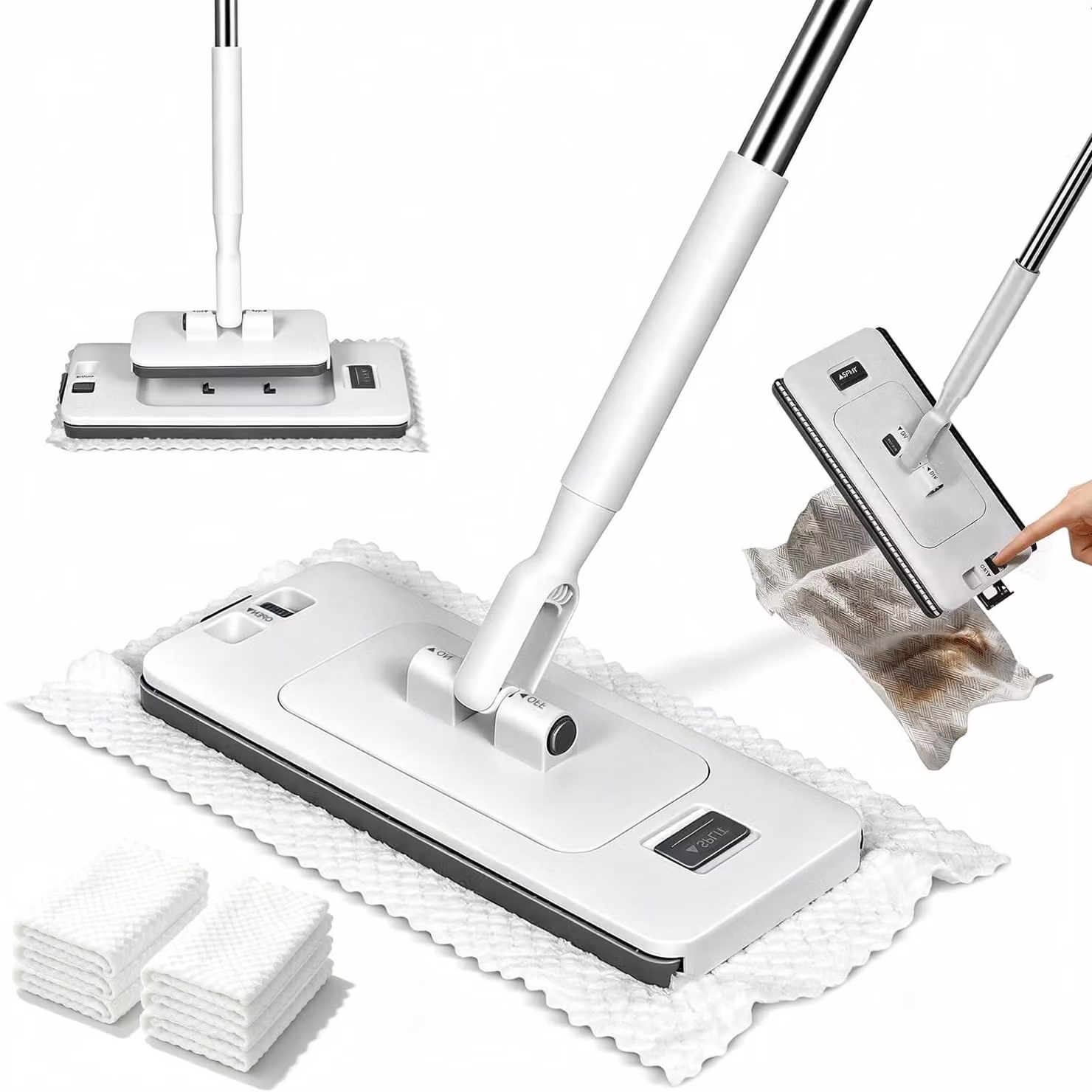 Mocio con sistema di fissaggio, 2-in-1, 120 cm, per pavimenti, pareti e soffitti