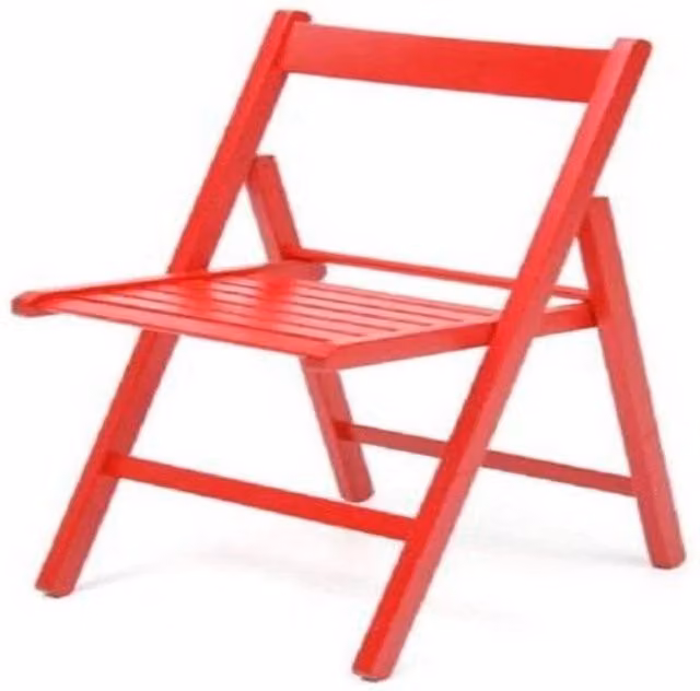 Sedia pieghevole IPERBRIKO in legno di faggio rosso laccato impilabile