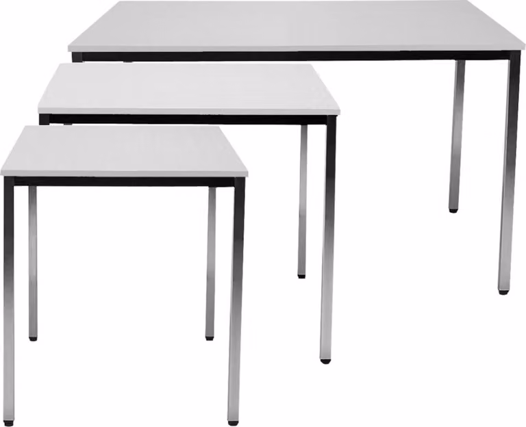Tavolo 800x800 mm cromato/grigio chiaro