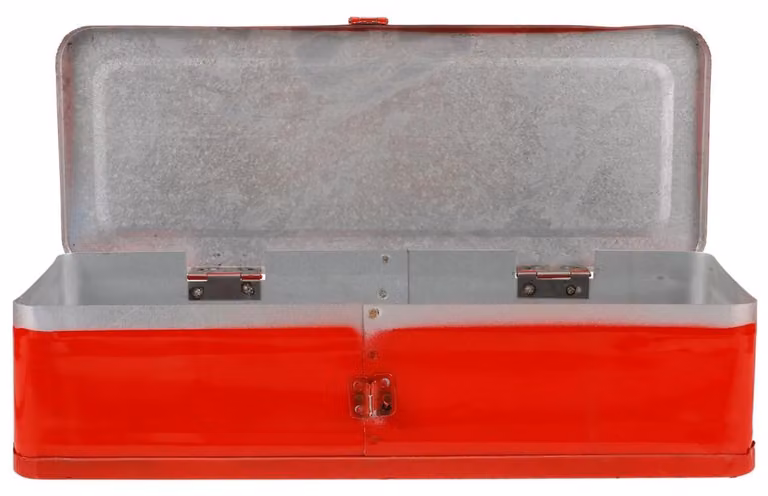 Omgoods - Cassetta degli attrezzi in acciaio rinforzato - Organizer portatile - 34 x 13,5 x 8,9 cm - Resistente - Protezione affidabile - Spazio per gli attrezzi - Cassetta degli attrezzi