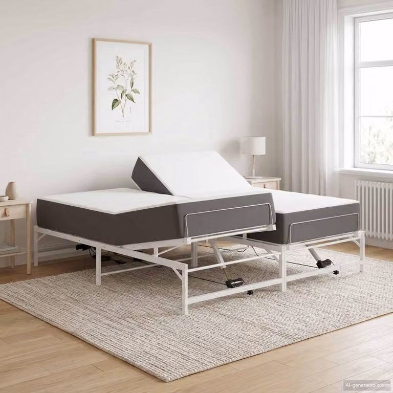 vidaXL Telaio Letto Elettrico Motorizzato in Metallo Bianco L: 160 cm, P: 200 cm