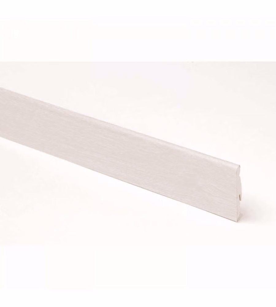 Battiscopa in MDF rovere bianco 5,8 cm x 240 cm - Finitura elegante e discreta