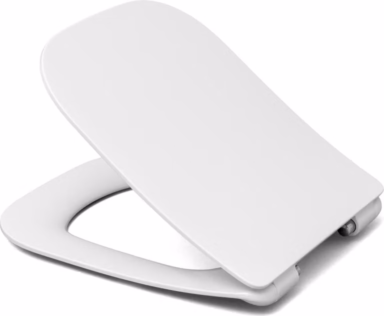 VIGOUR Derby Sedile WC slim con cerniera in acciaio inox rimovibile con chiusura ammortizzata bianco