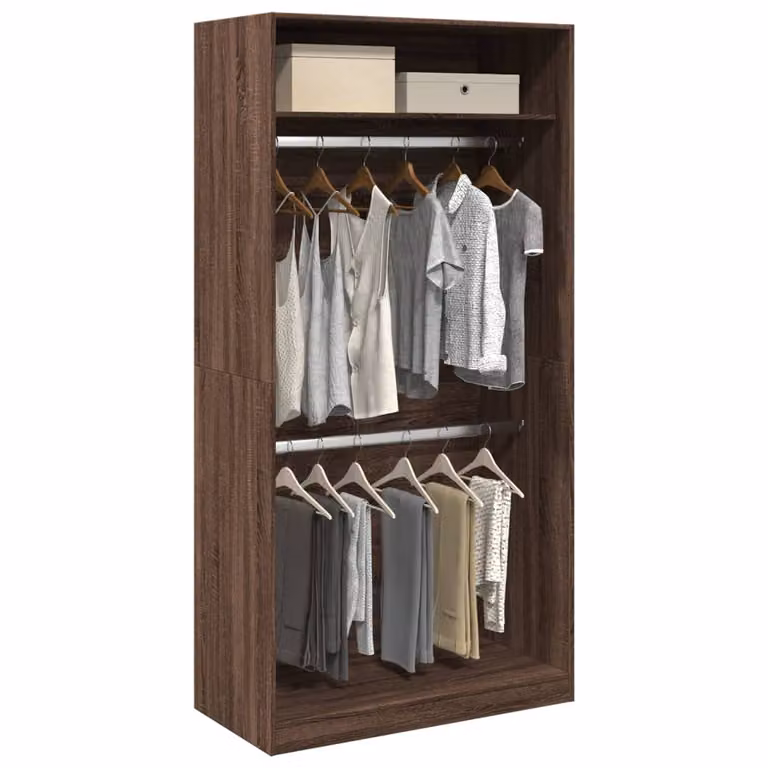 Armadio vidaXL in legno rovere marrone con ante a battente L/P/H: 100 x 50 x 200 cm
