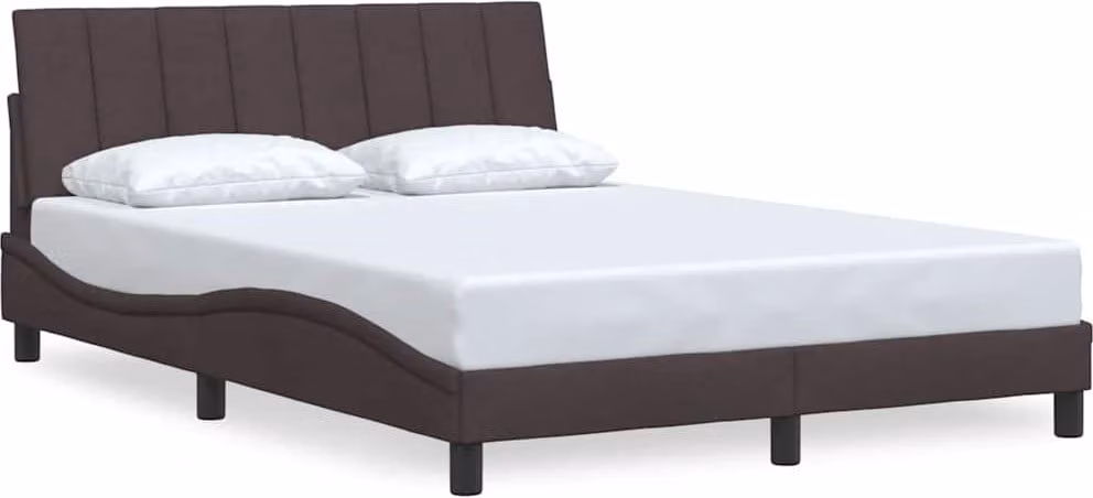 Struttura letto senza materasso "Hanko" in tessuto marrone scuro 140x200 cm
