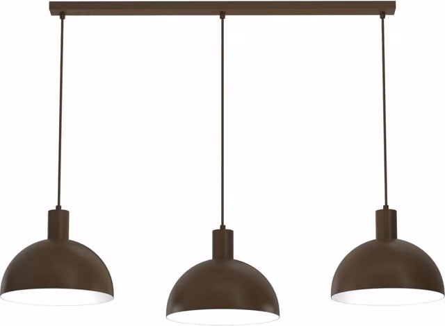 Lampada sospesa moderna Handa in metallo marrone con 3 luci E27, dimmerabile