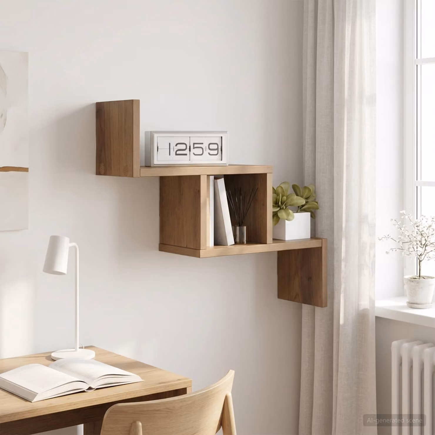 Scaffale da parete moderno vidaXL in legno color marrone L: 48 cm, P: 15 cm, H: 42 cm