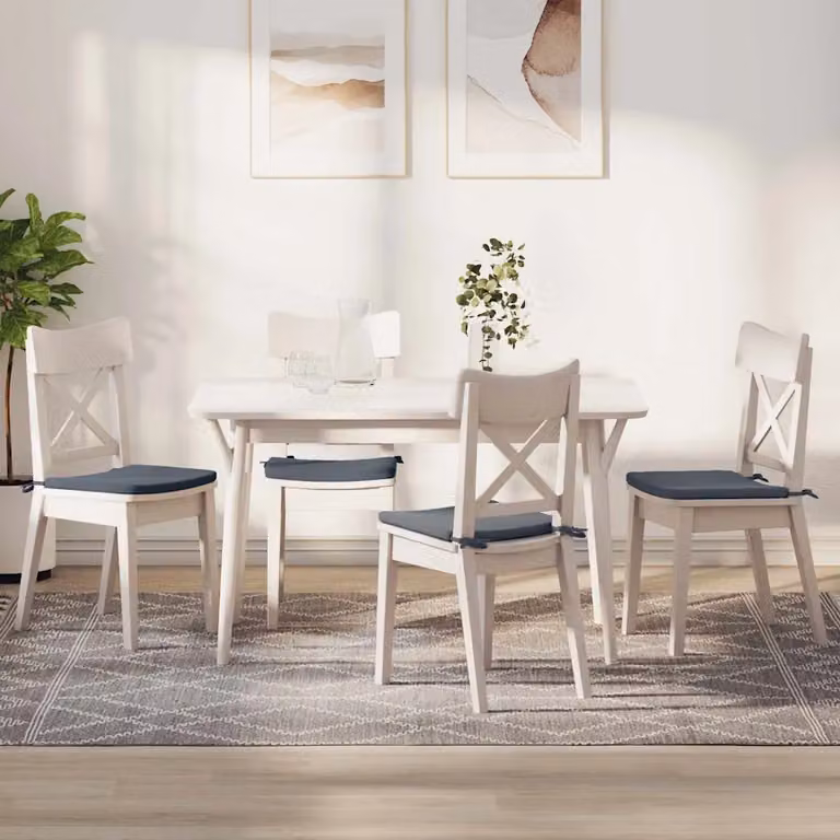 Set di 4 cuscini per seduta quadrati vidaXL in velluto grigio con imbottitura in schiuma e coperture lavabili L/P/H: 40 x 40 x 3 cm