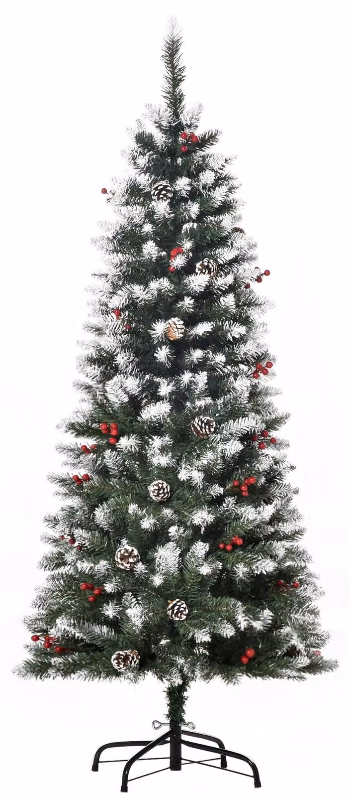 Albero di Natale Artificiale Innevato 150 cm 408 Rami con Pigne Verde