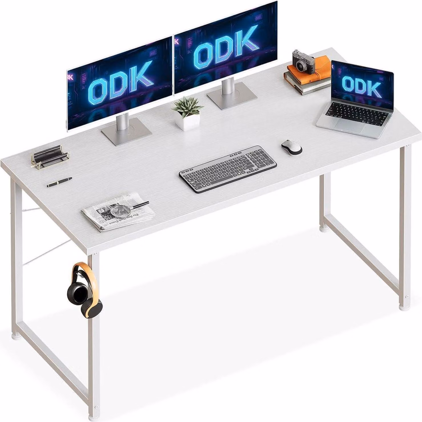 ODK Desk Bianco 120x50x74cm Scrivania per ufficio con borsa di stoccaggio