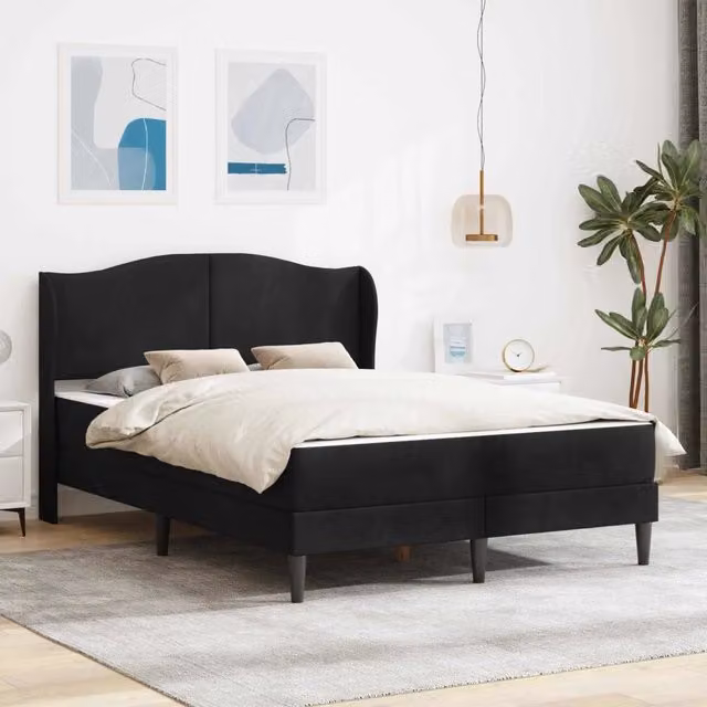 Struttura del letto 2 pcs-Giroletto-Rete del Letto Nero 120 x 190 cm Velluto