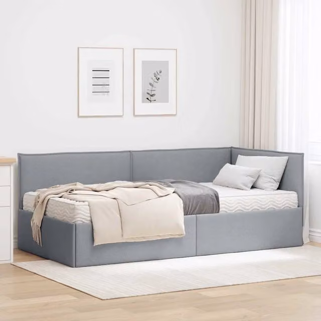Struttura Letto Angolare con Materasso 2 pz-Giroletto con materasso Grigio chiaro 852231