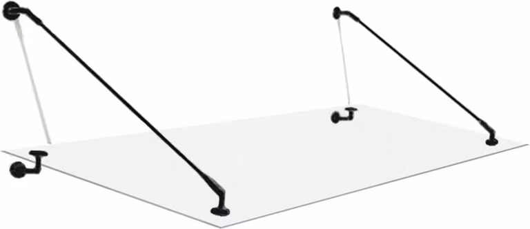 Glaszentrum Hagen - 130x90 cm Schizzo di vetro trasparente - Trasparente con supporto nero. supporto nero