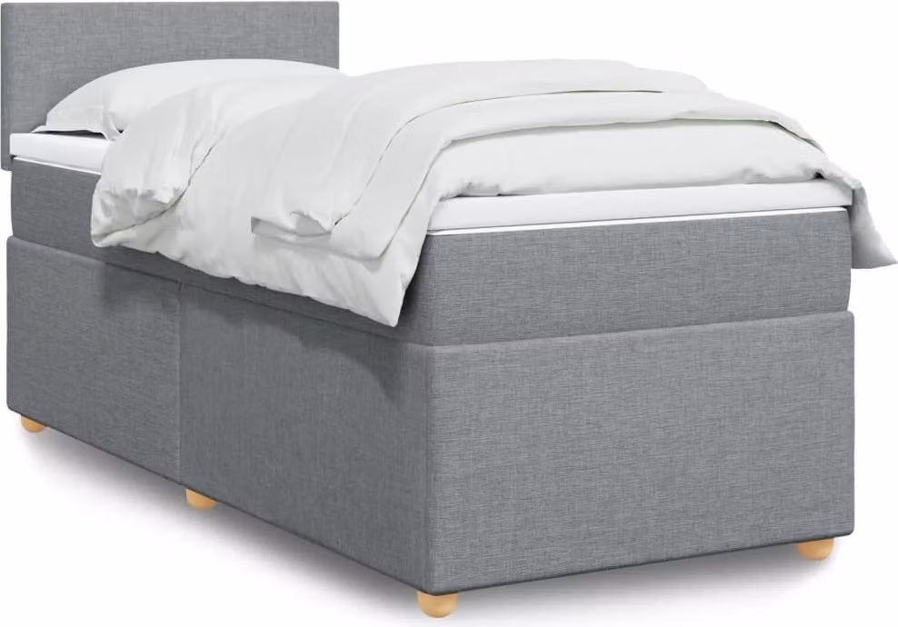 Maison Exclusive - Giroletto a Molle con Materasso Grigio Chiaro 90x190 cm Tessuto