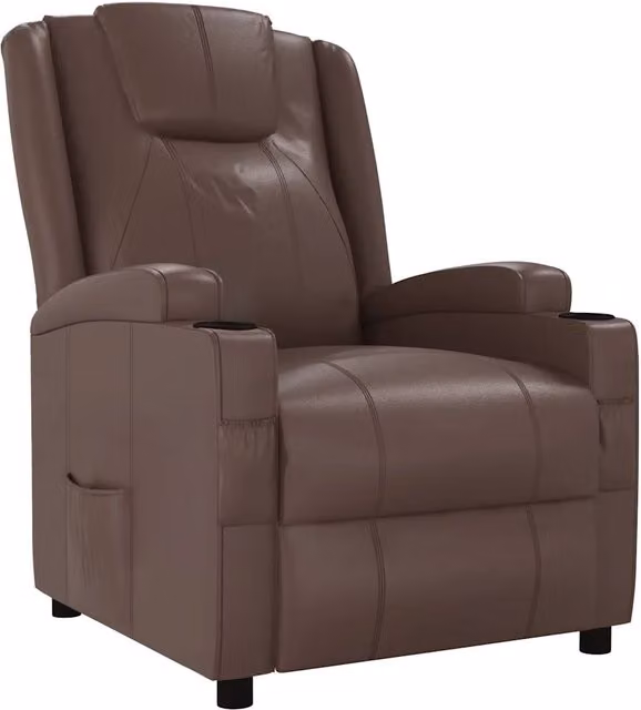 Poltrona | Sedia Relax Reclinabile Marrone in Similpelle
