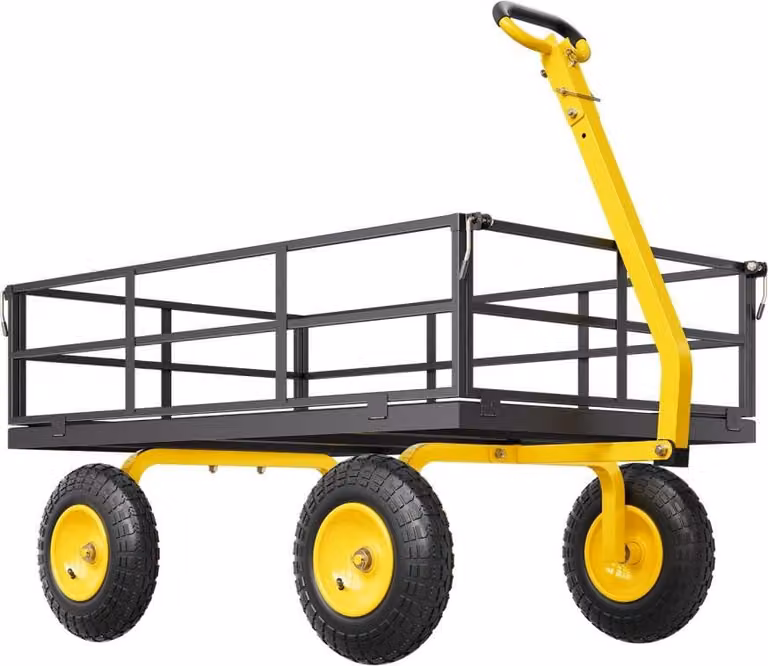 Carrello a mano Steekwagen - Capacità di carico: 544,31 kg - Volume: 276 litri - Acciaio Q235 - Colore: giallo e nero