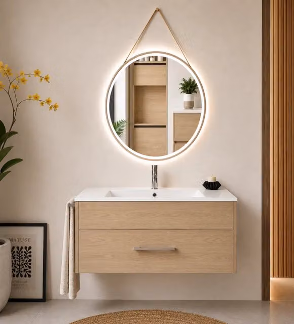 Mobile bagno con lavabo ORIGENBATH FLORENCIA senza specchio 80x45 cm estepa